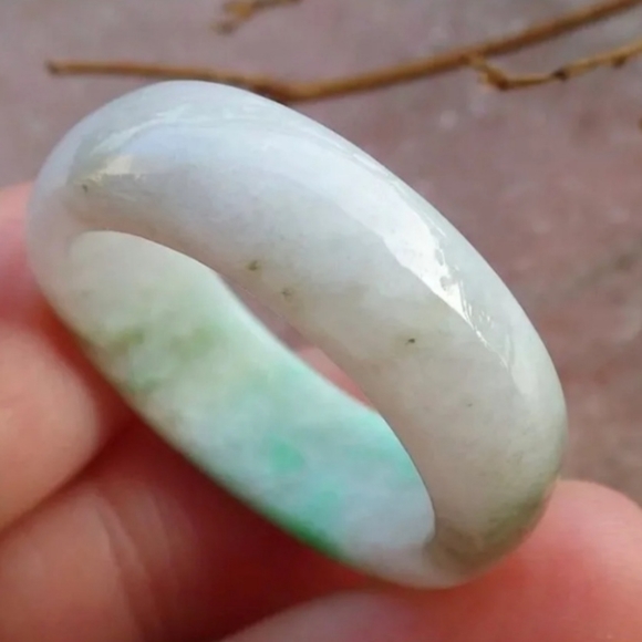 Certified Authentic Untreated Jade Band Ring - Picture 3 of 5